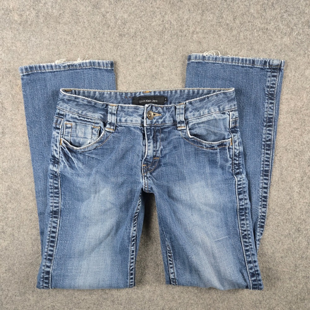 Calvin Klein Jeans girls sz 6 Faded Blue Bootcut Denim